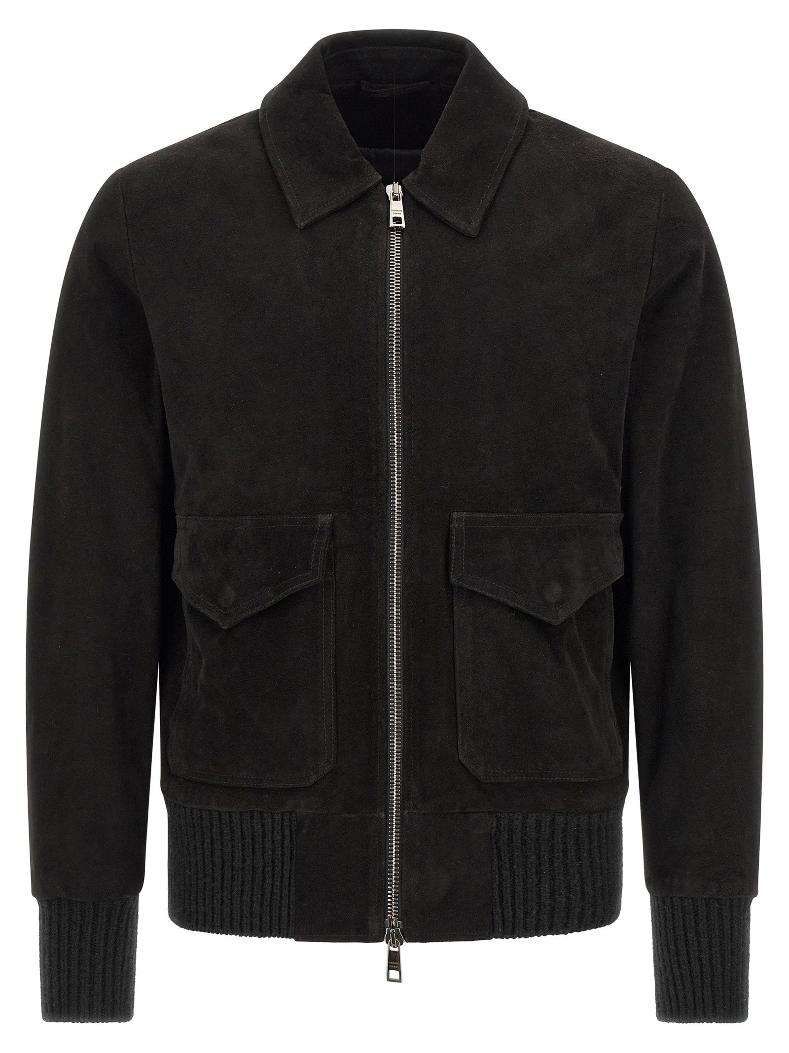 Giorgio Brato Lambskin Suede Jacket — Black
