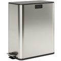 2 x 7.4 Gal Stainless Kitchen Bin with Soft-Close Lid, Inner Buckets, Silver