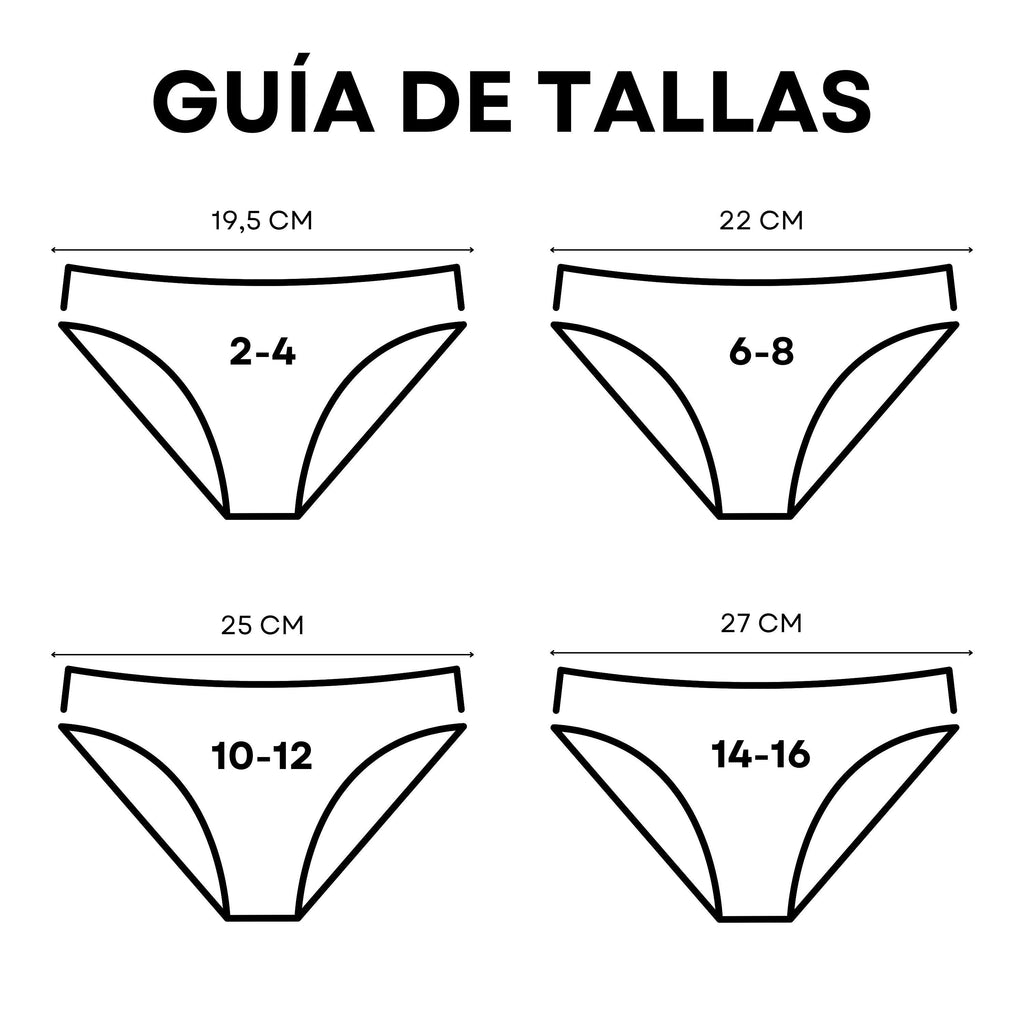 Don Algodon Kids | Pack 6 Braguitas Lisas y Estampadas de Flores Niña | Transpirables