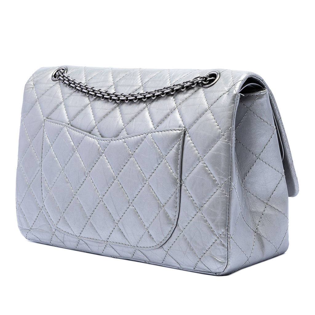 Quilted Metallic Aged Calfskin Reissue 2.55 Double Flap 227