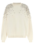 Golden Goose Crystal-Embellished Cotton Sweatshirt — Cream
