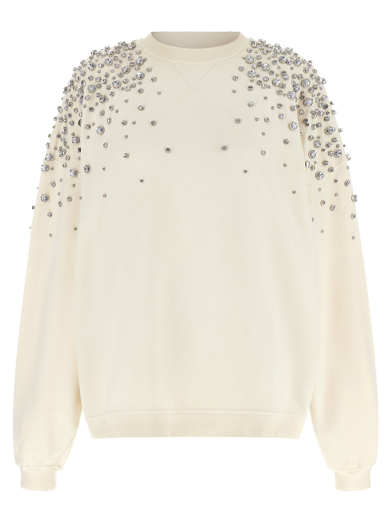 Golden Goose Crystal-Embellished Cotton Sweatshirt — Cream