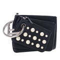 Leather Pearl Studded Triplette Clutch