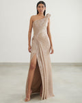 The Champagne Siren Sculpted Gown By KYNAH, Luxury Indian Fashion & Bridal Wear