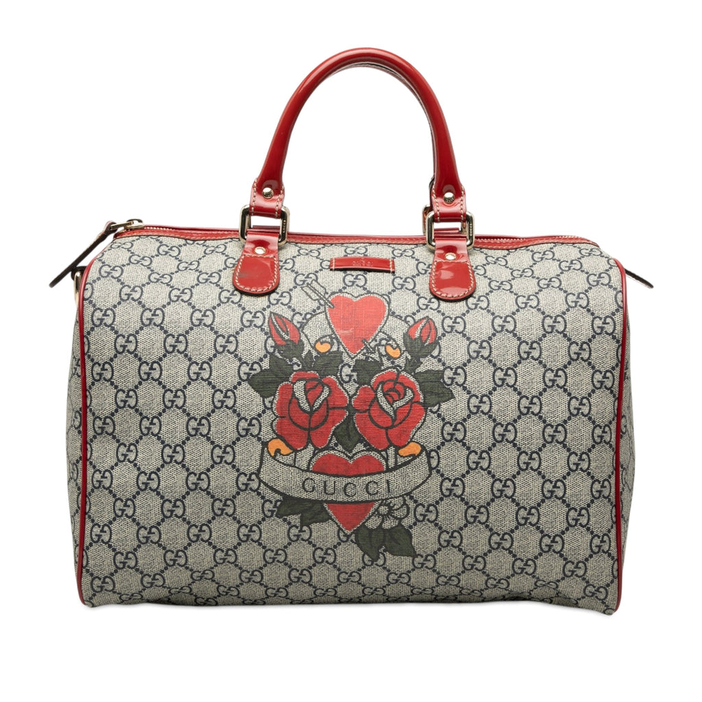 Medium GG Supreme Joy Tattoo Heart Boston Bag