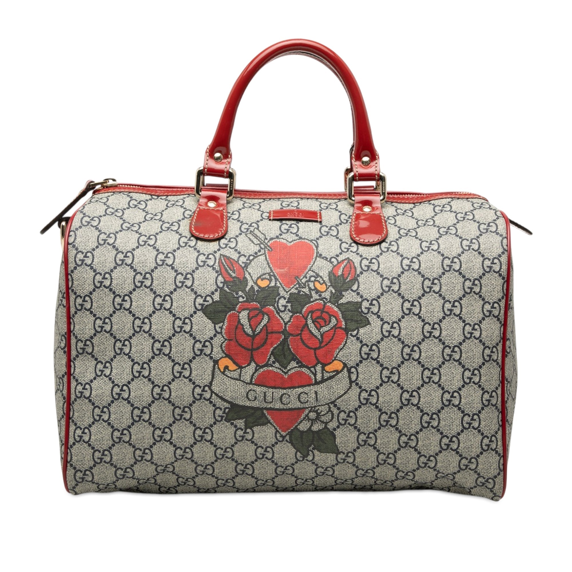 Medium GG Supreme Joy Tattoo Heart Boston Bag