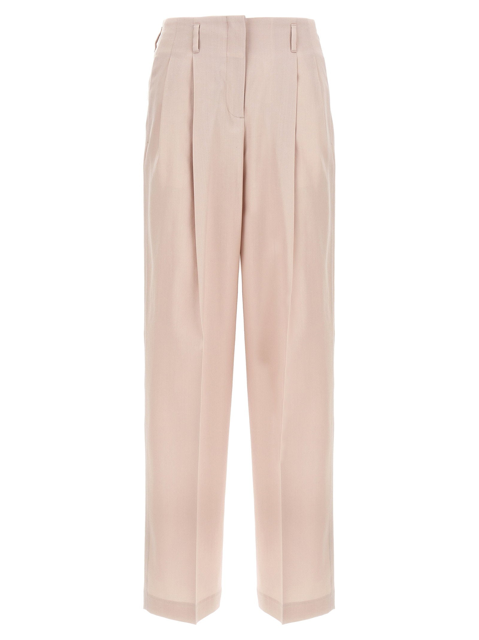 Golden Goose Wool Pleated Trousers — Beige