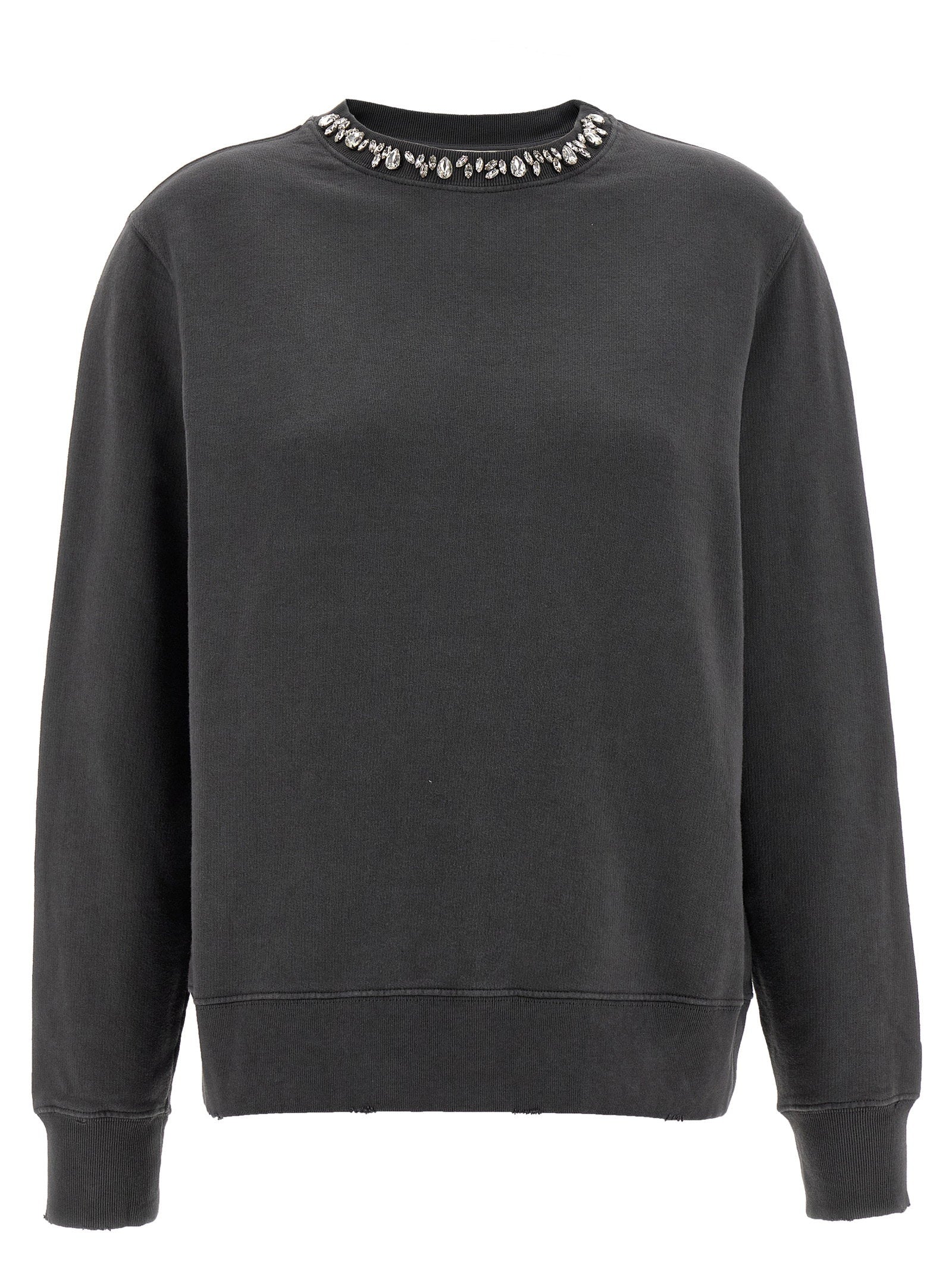 Golden Goose Crystal-Embellished Sweatshirt — Charcoal