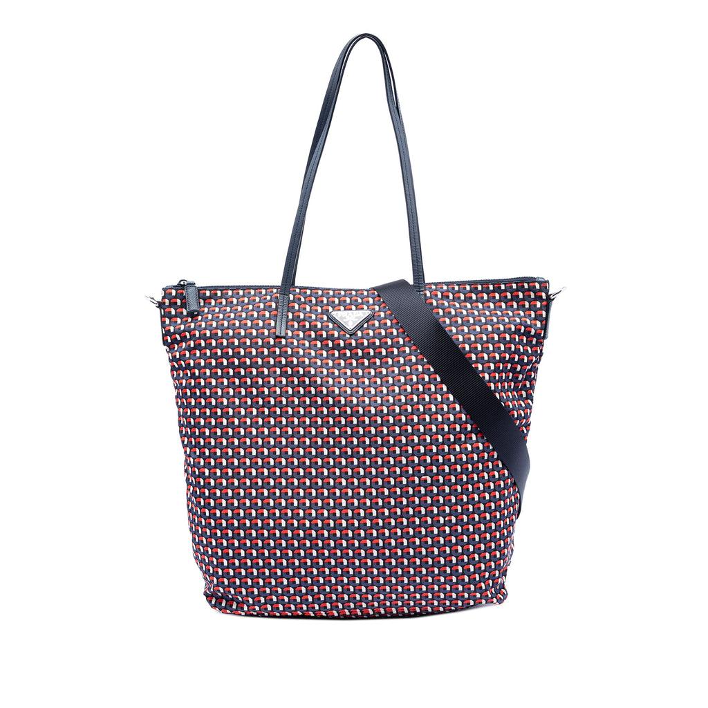 Saffiano Trimmed Tessuto Stampato Satchel