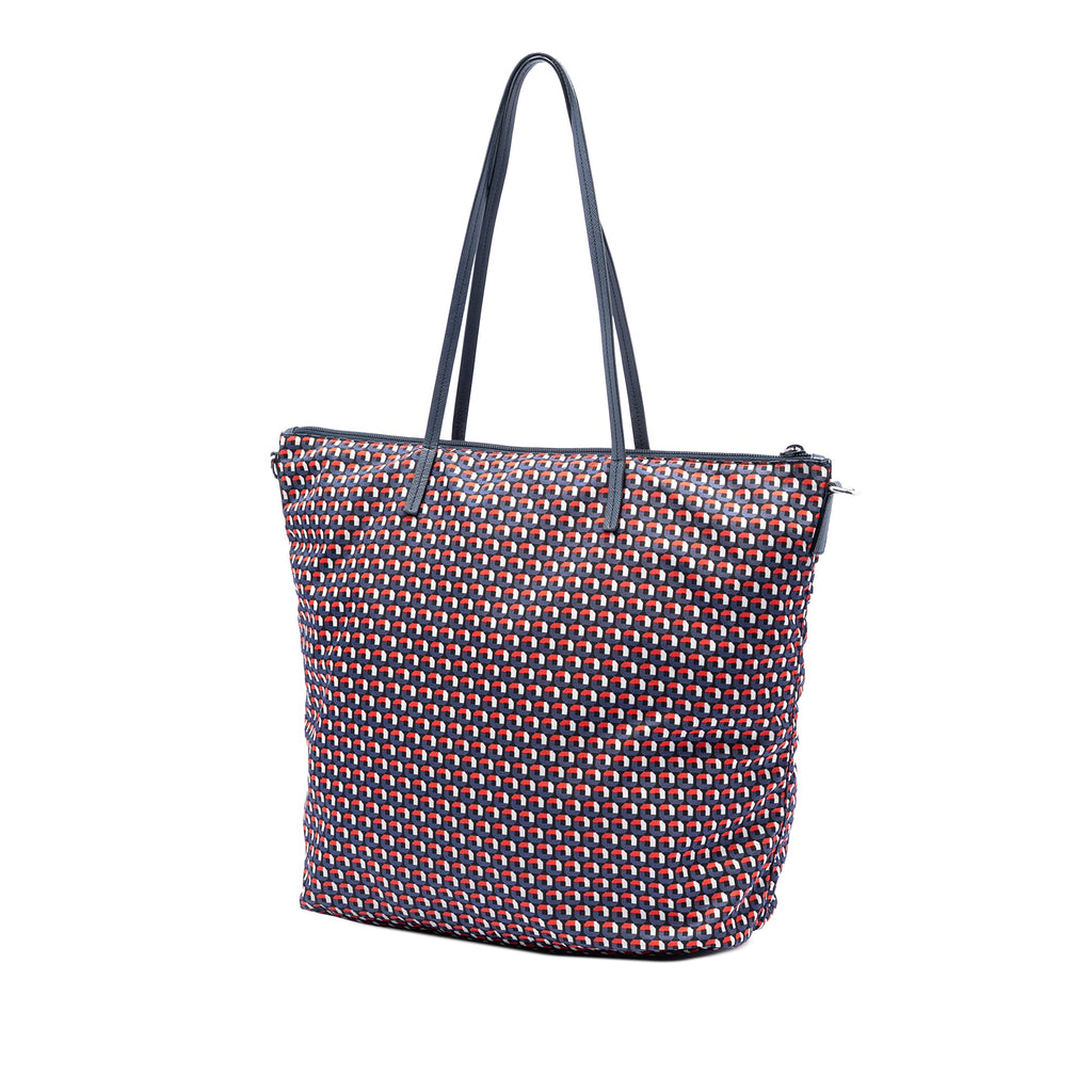 Saffiano Trimmed Tessuto Stampato Satchel