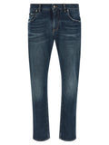 Dolce & Gabbana Logo Patch Jeans — Blue