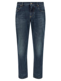 Dolce & Gabbana Logo Embroidery Jeans — Blue