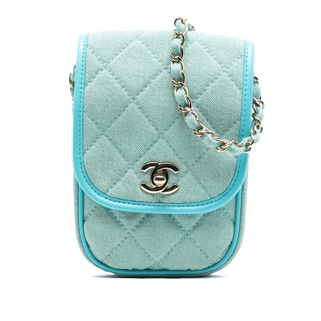 Mini CC Quilted Denim Crossbody