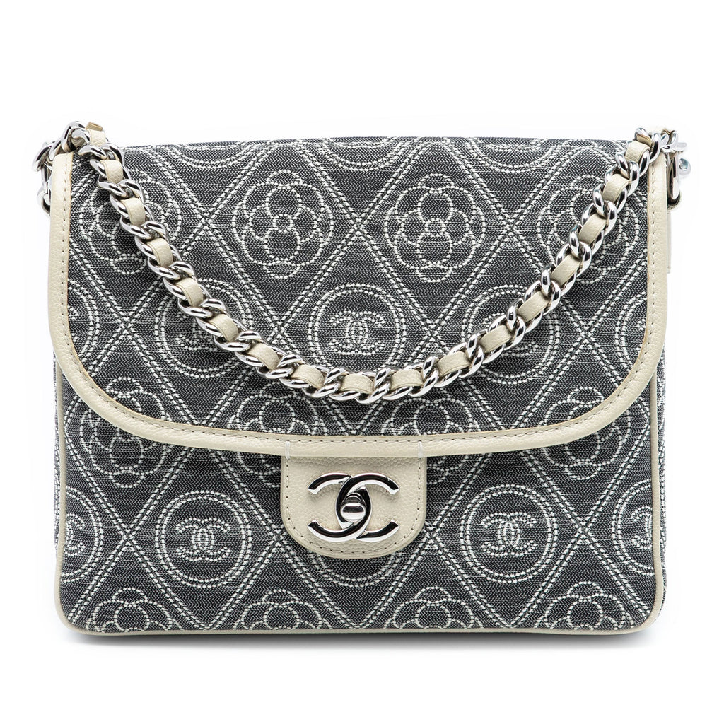 Camellia Printed Canvas Double Side Flap