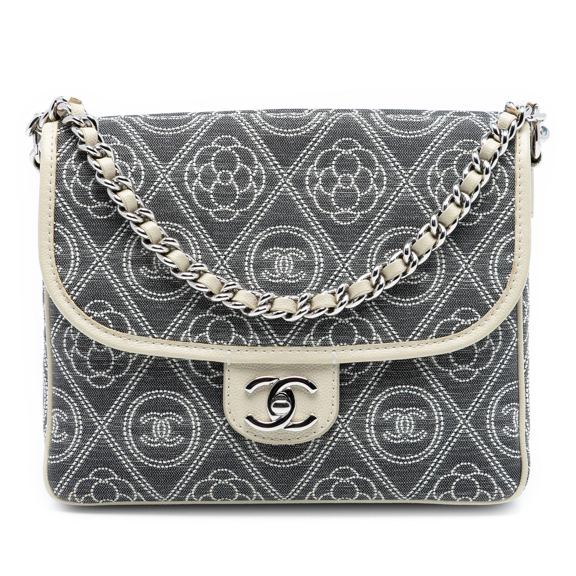 Camellia Printed Canvas Double Side Flap