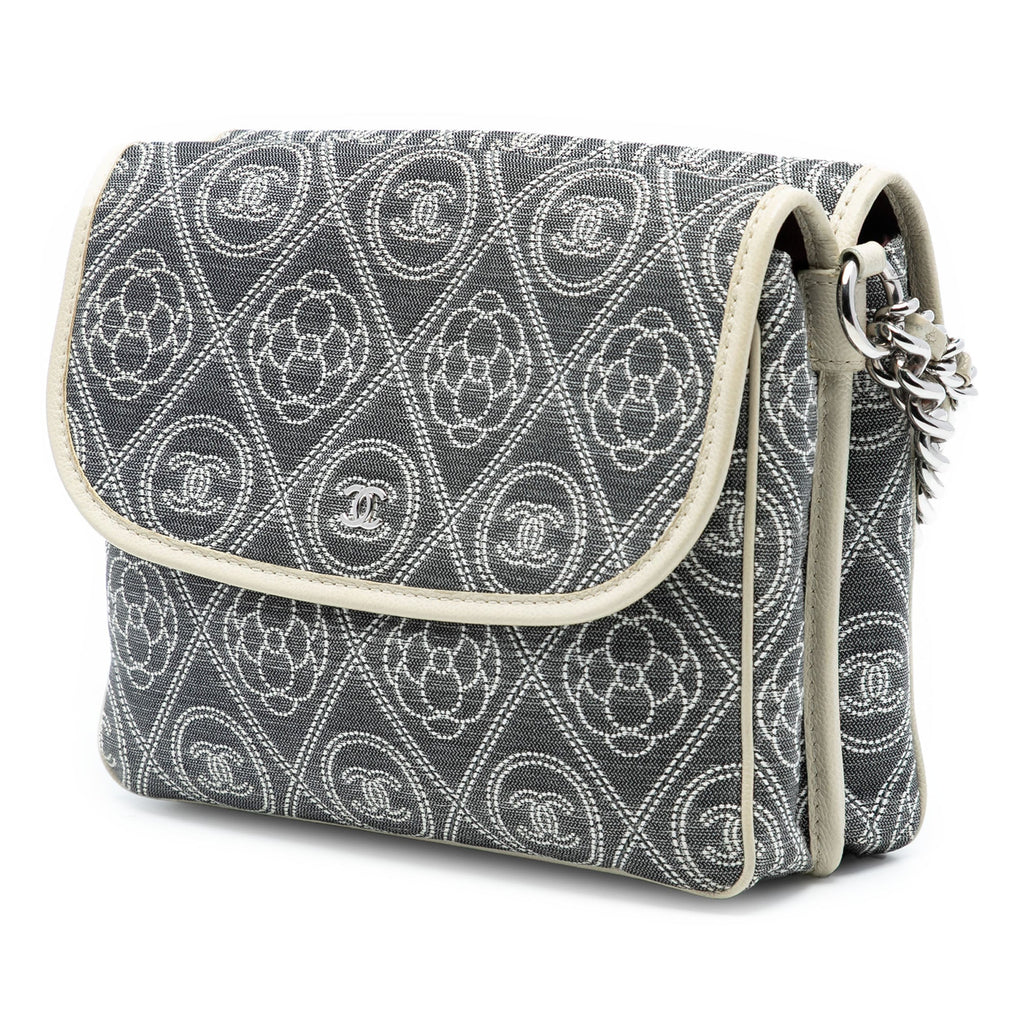 Camellia Printed Canvas Double Side Flap