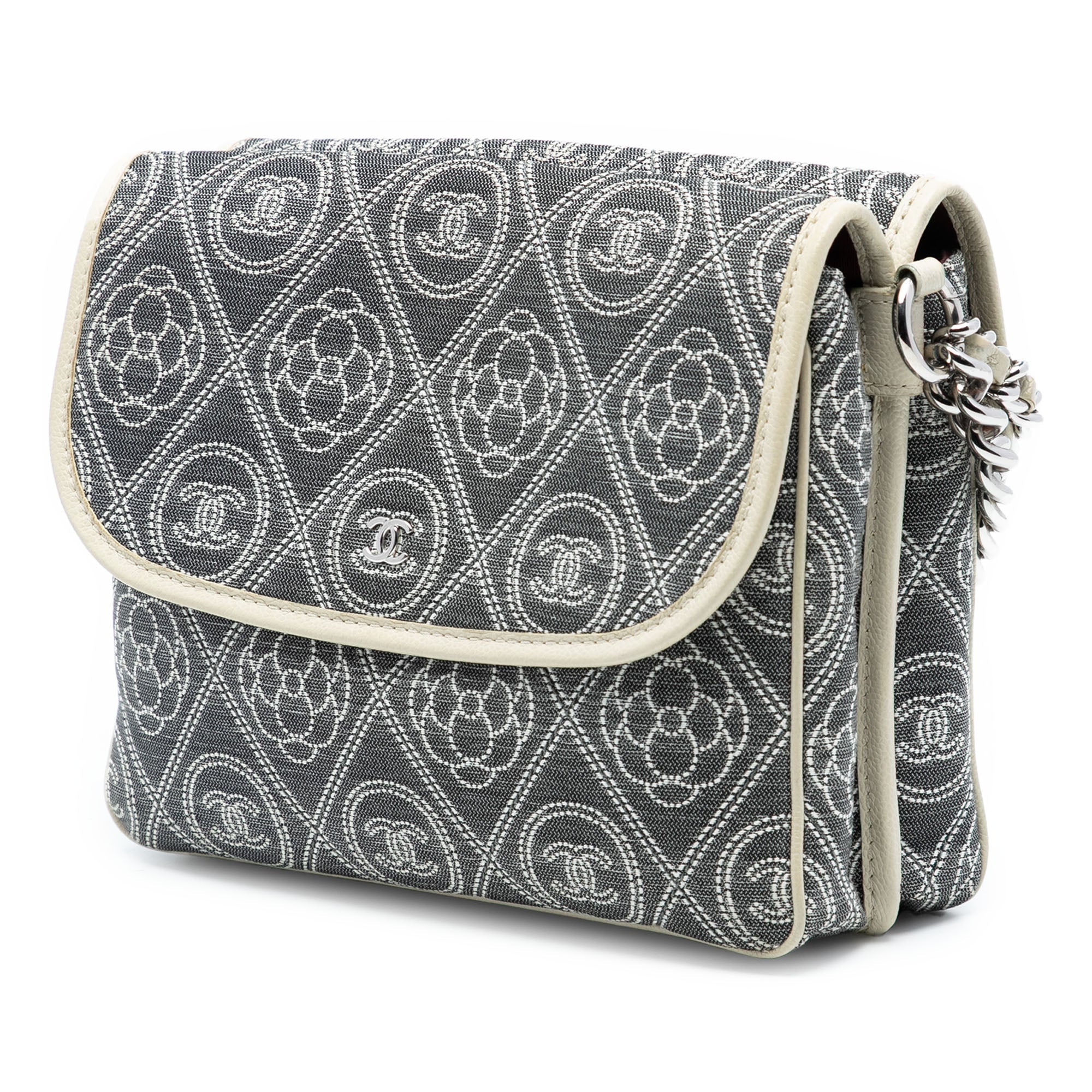 Camellia Printed Canvas Double Side Flap