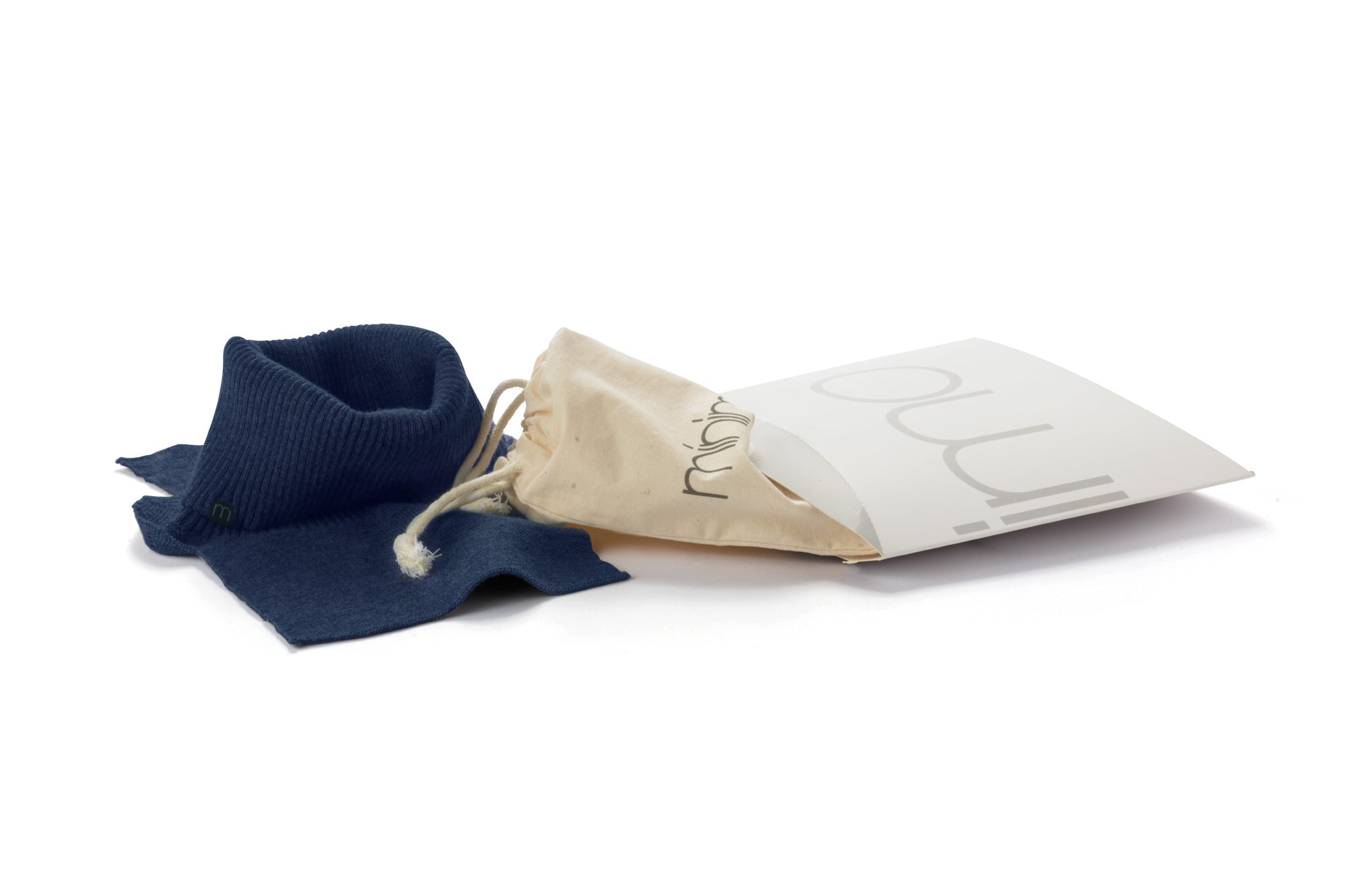 Jersey de cuello vuelto minimo azul mujer