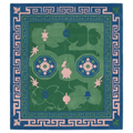 Garden Medallion Border Square Hand Tufted Rug