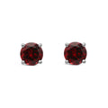 Round Garnet Studs