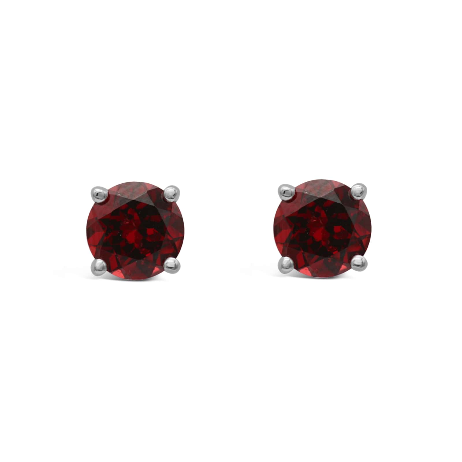 Round Garnet Studs