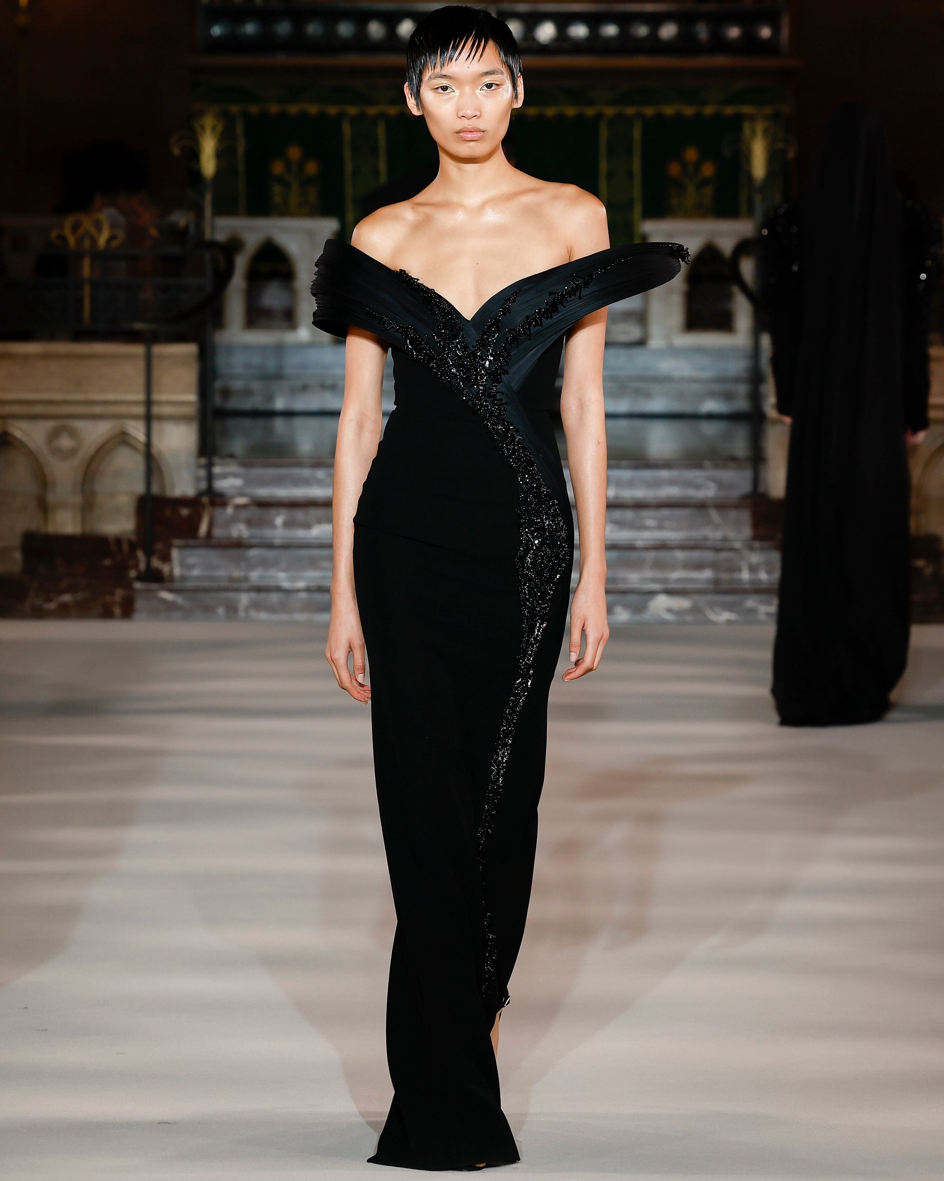 The Glacier Embroidery Column Gown By KYNAH, Luxury Indian Fashion & Bridal Wear