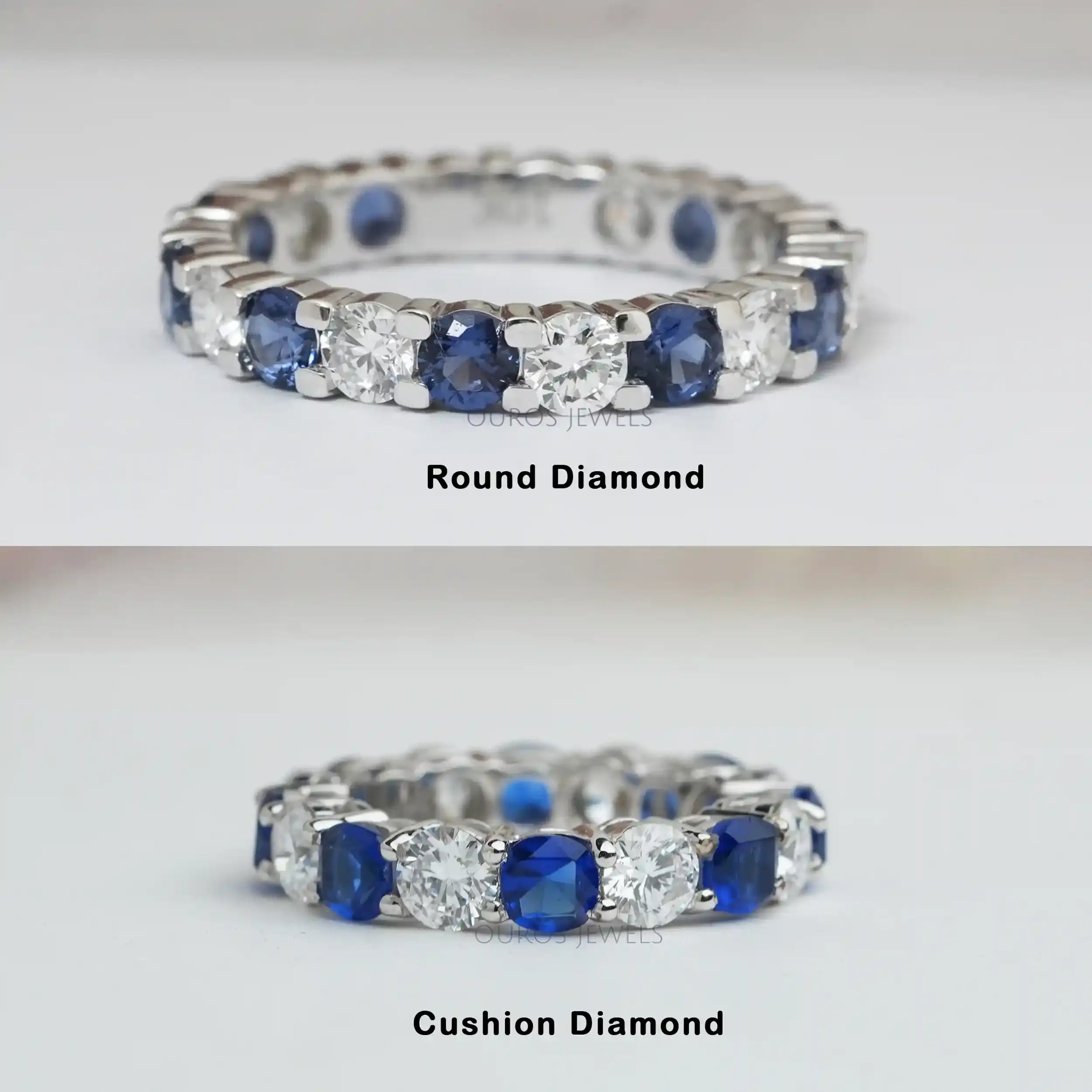 Cushion And Round Cut Diamond Eternity Band