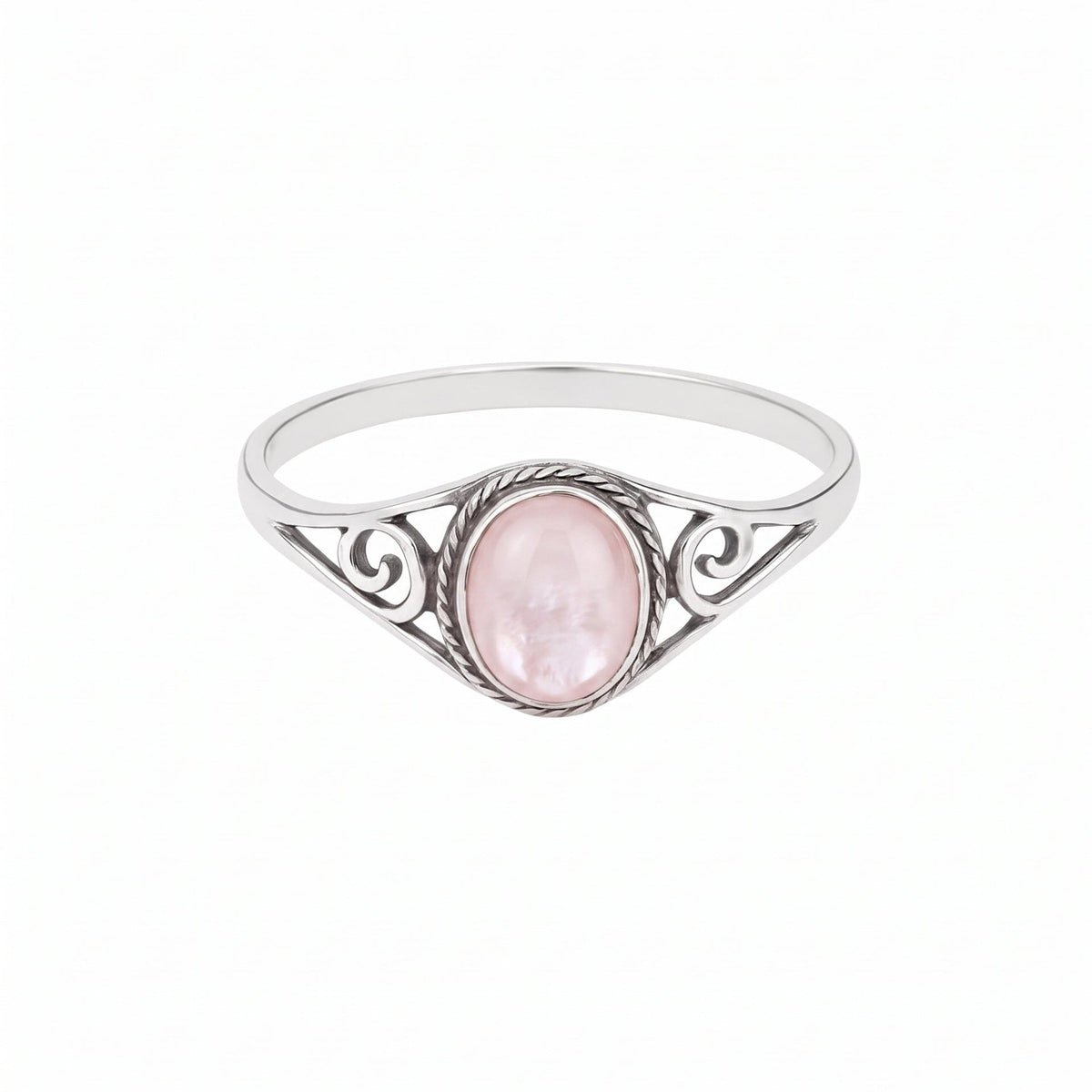 Bague 'Seshat' Nacre Rose - Argent 925