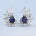 Pear Cut Sapphire Gemstone Stud Earrings