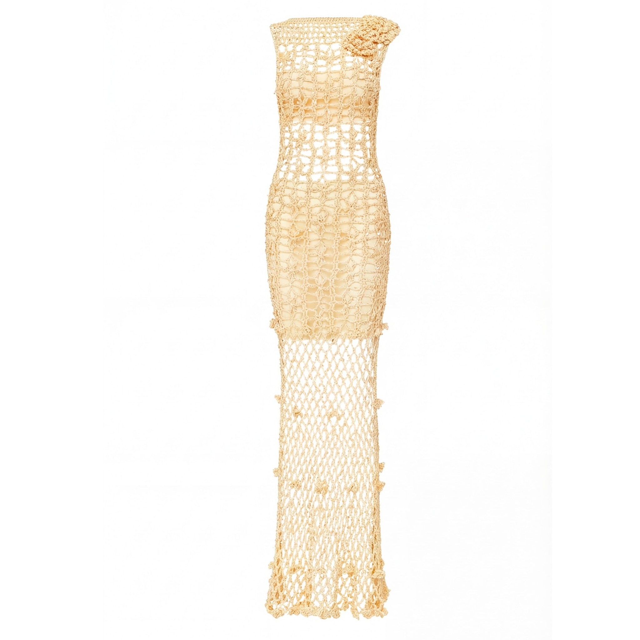 Yellow Cherry Handmade Maxi Crochet Dress