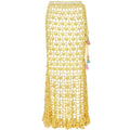 California Poppy Yellow Handmade Knit Midi Skirt