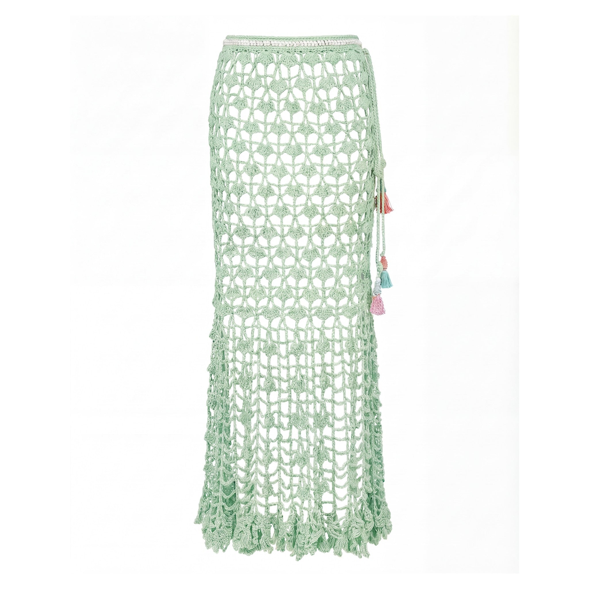 California Mint Handmade Knit Midi Skirt