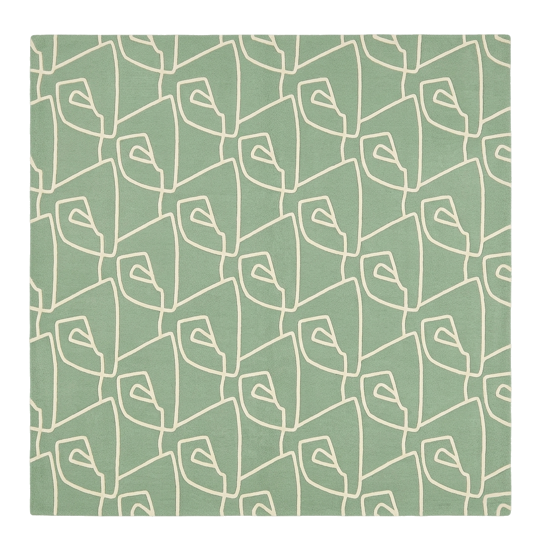 Geometric Petal Weave Square Hand Tufted Rug