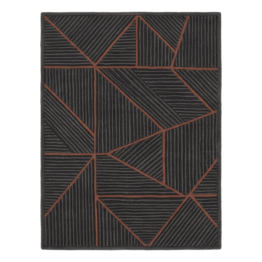 Geometrical Abstract Stripes Hand Tufted Rug