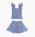 The Tiny Paz Nap Set / Blue Floral Batik Stripe    By Hill House Home