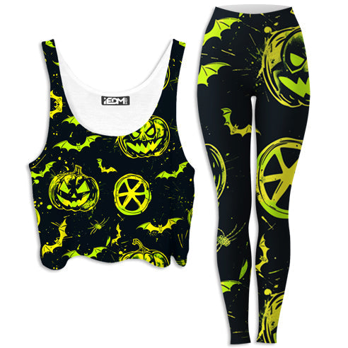 Ghoul Glow Crop Top and Leggings Combo