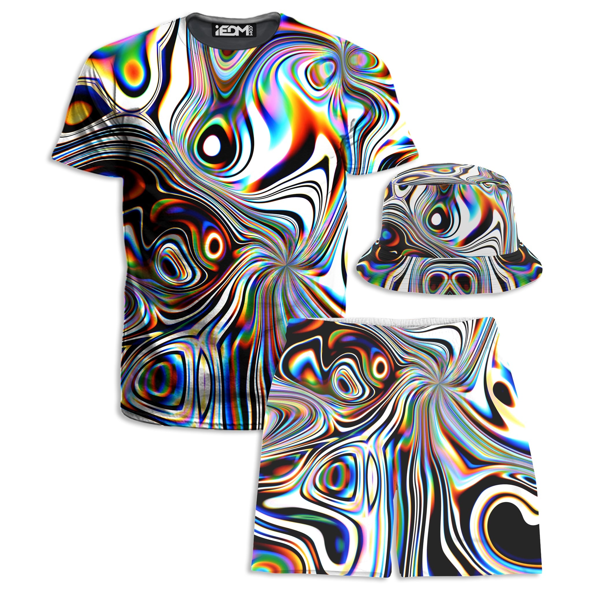 Oil Aura T-Shirt and Shorts with Bucket Hat Combo