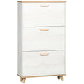 Modern Shoe Cabinet with 3 Flip Drawers, 12 Pair Shoe Rack Cabinet for Hallway, White