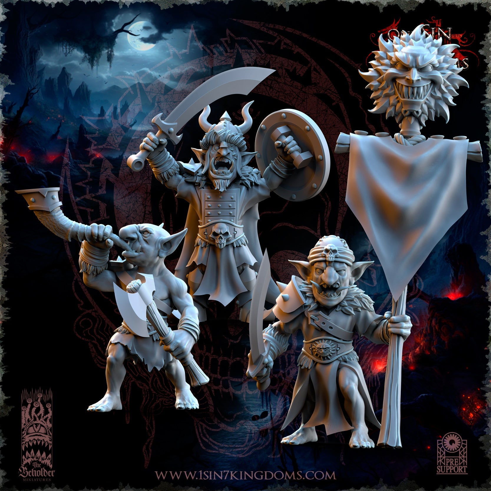 The Black Horde Goblins Desert Archers, The Beholder Miniatures