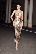 Nightscape Sequin Cut-Out Midi Dress