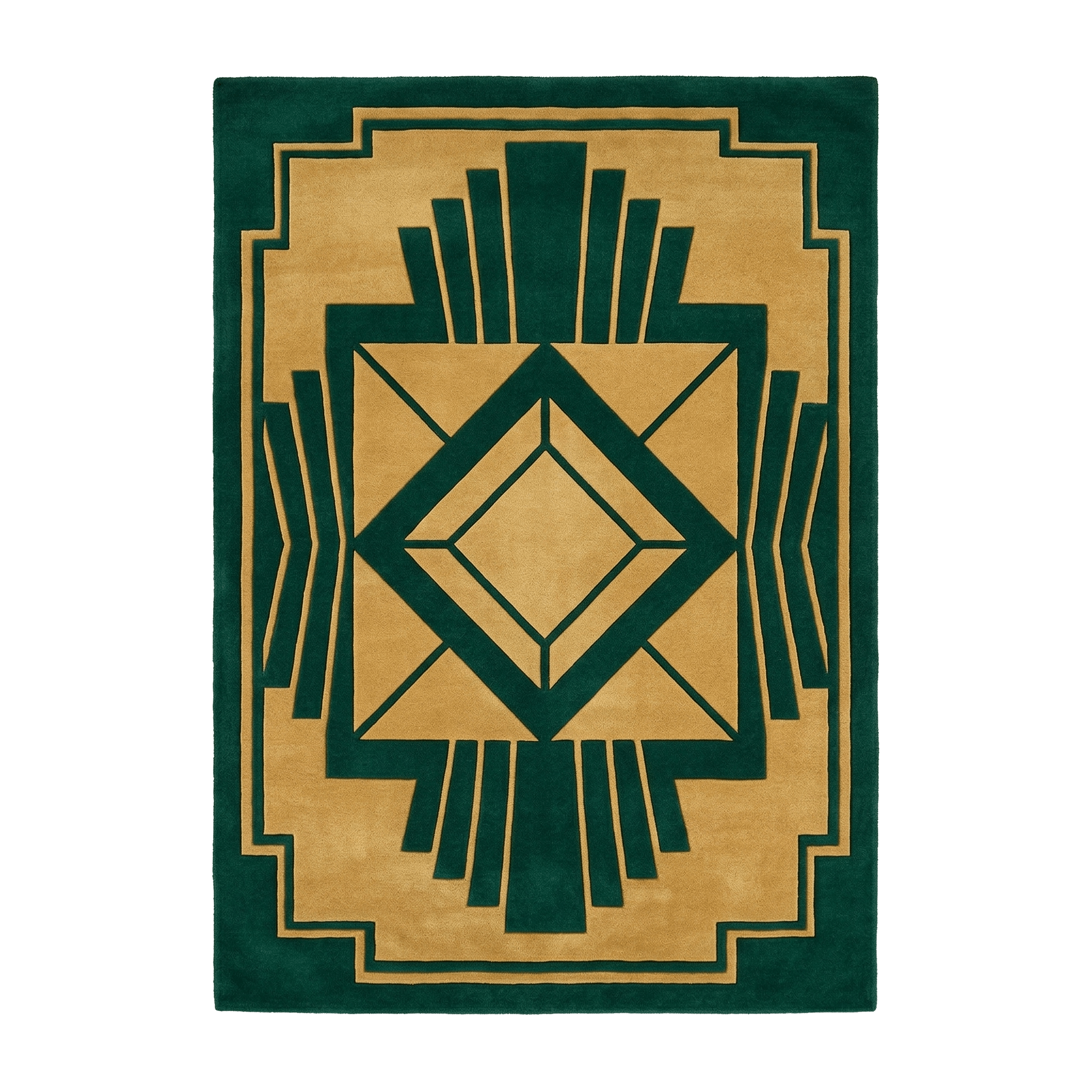 Golden Crested Vault Hand Tufted Rug