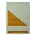 Golden Geometric Angle Hand Tufted Rug