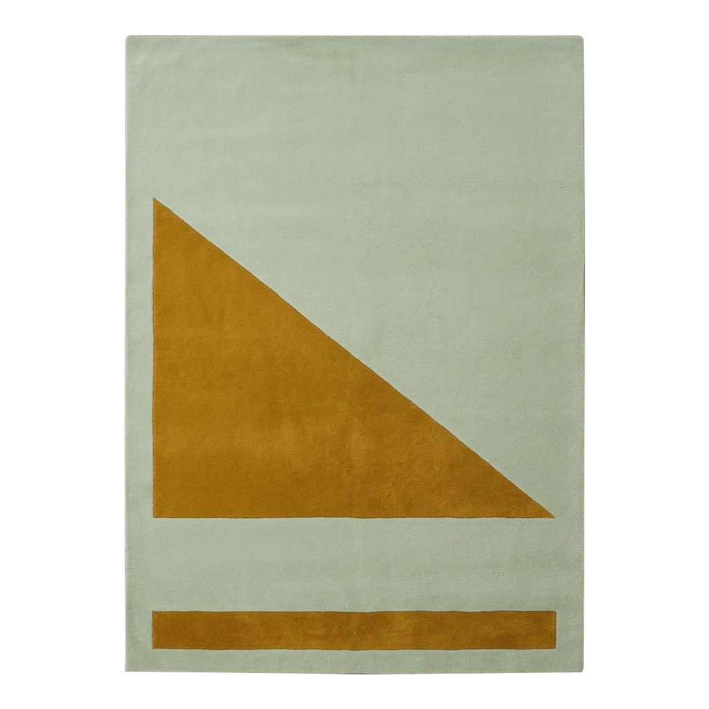 Golden Geometric Angle Hand Tufted Rug