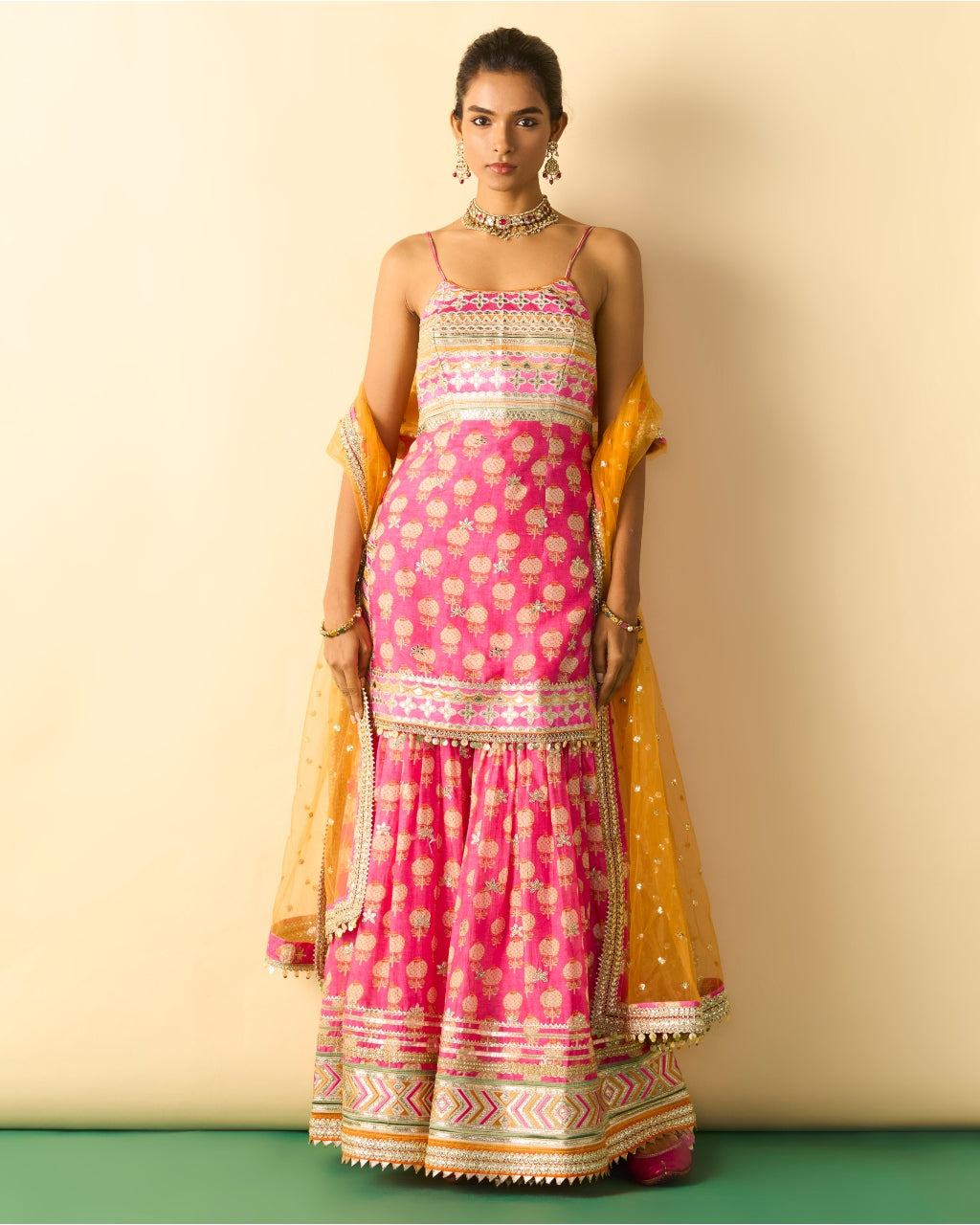 Pink Dhriaa Strappy Set By KYNAH, Luxury Indian Fashion & Bridal Wear