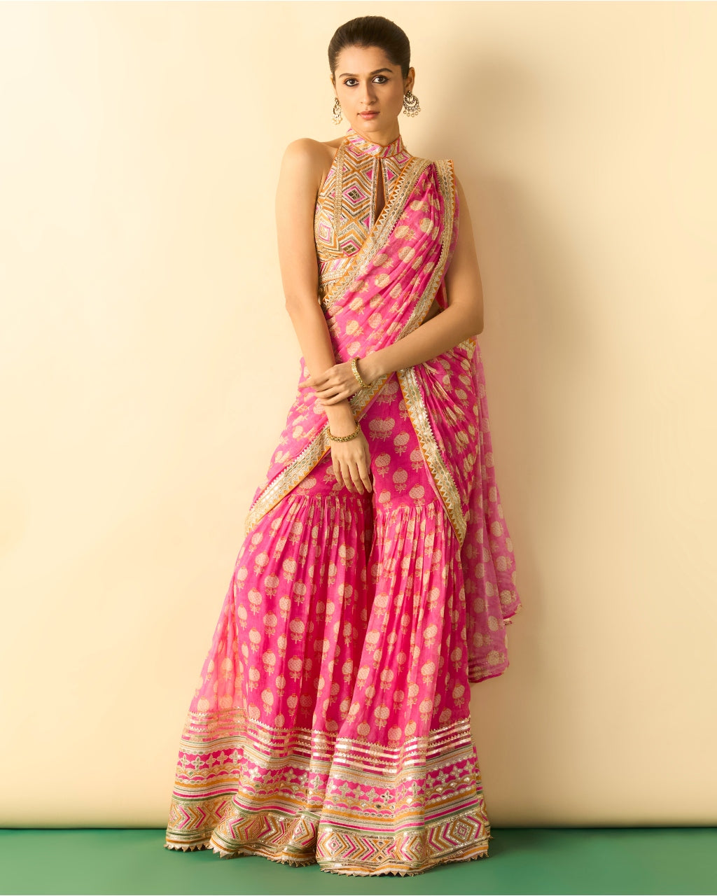 Pink Labdhi Sari Set By KYNAH, Luxury Indian Fashion & Bridal Wear