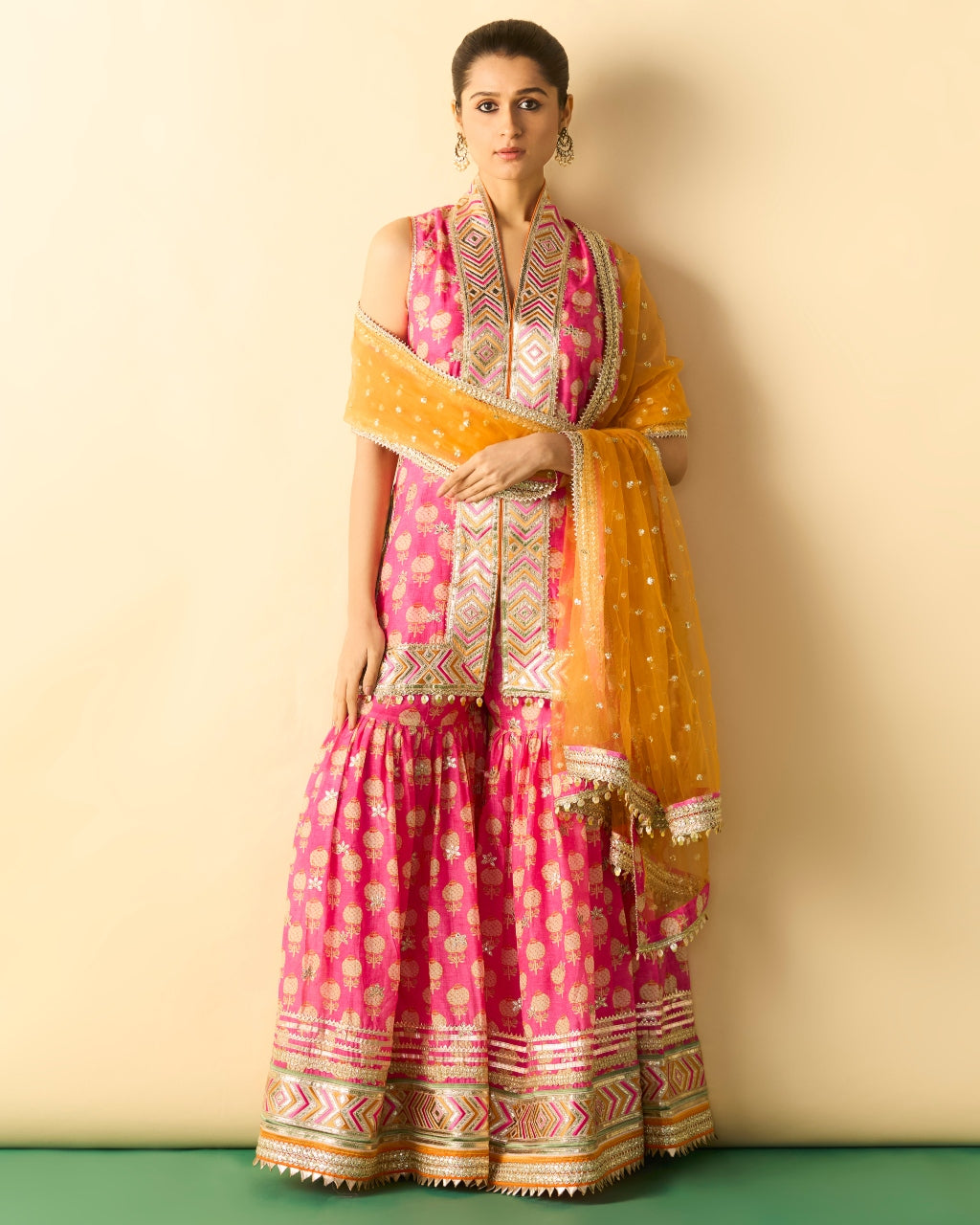 Pink Aarvi Sharara Set By KYNAH, Luxury Indian Fashion & Bridal Wear