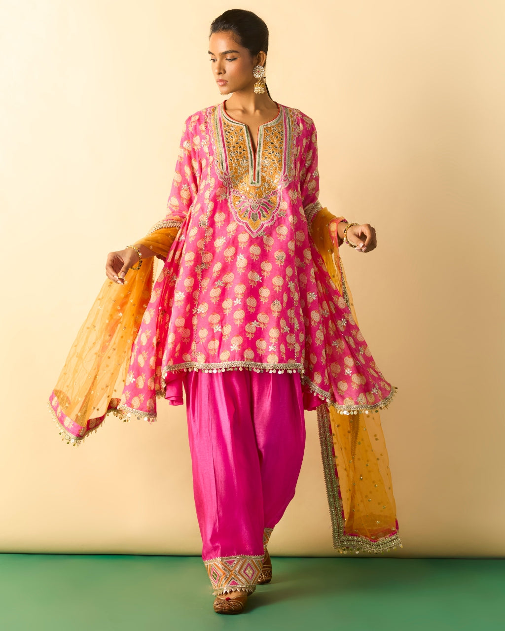 Pink Anvi Farshi Set By KYNAH, Luxury Indian Fashion & Bridal Wear