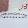 Round Cut Gemstone & Diamond Tennis Bracelet