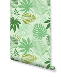 Green Tropical Palm Leaves Wallpaper
