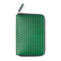 Green Small Leather Wallet Embossed